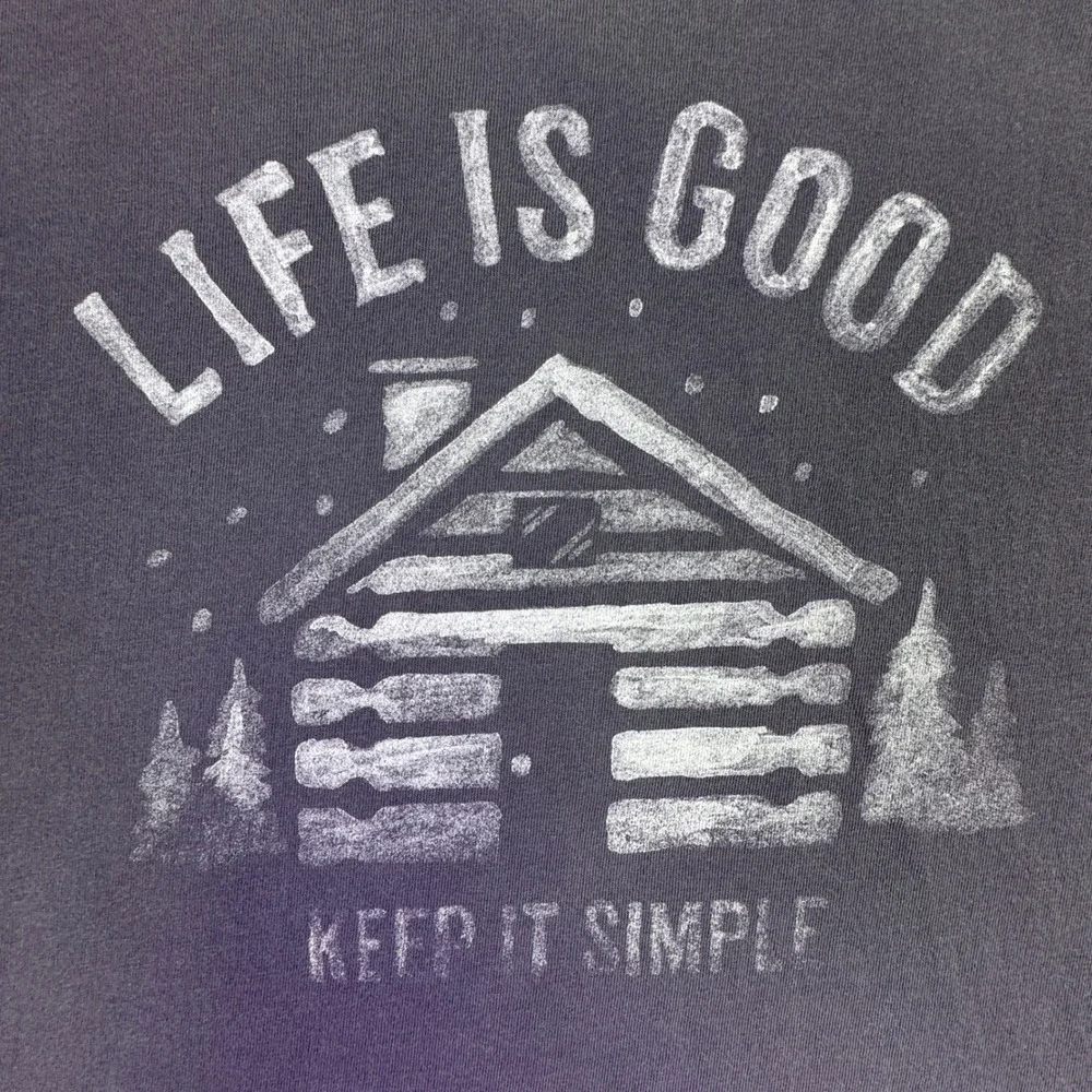 Life is Good Shirt Men's Size XL Crusher Tee Long Sleeve Cabin Gray Relaxed Fit - Picture 2 of 9
